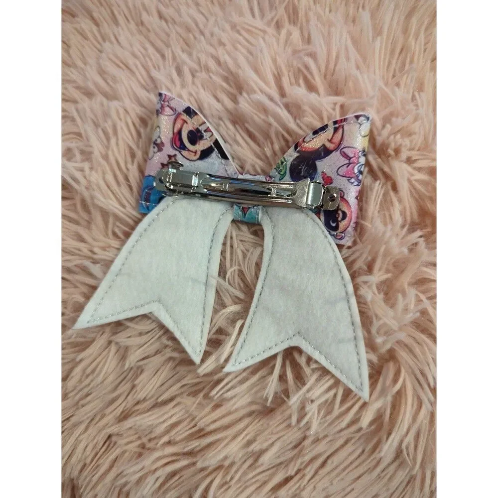Mickey Mouse inspired glittery hair bow barrette brand new clip